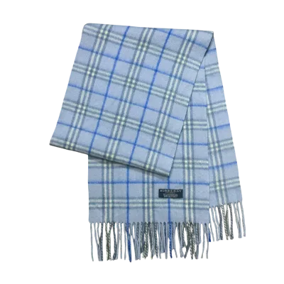 Baby Blue Lambswools Check Scarf