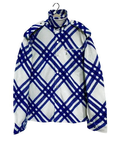 Royal Blue Alpaca & Wool Blend Jacket — thumbnail 2