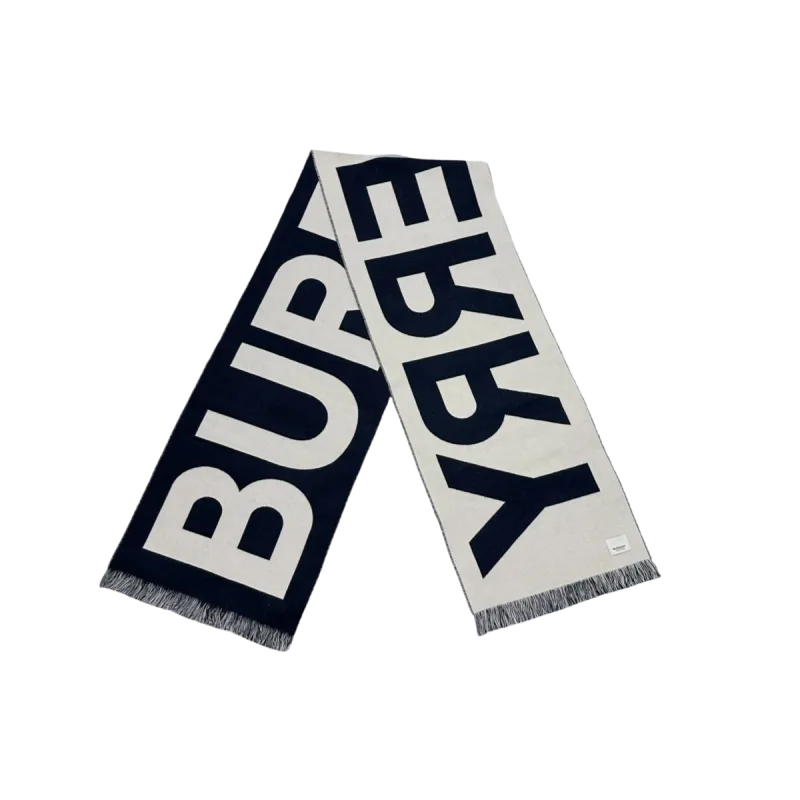 Reversible Burberry Logo Long Wool Scarf — 1 / 5