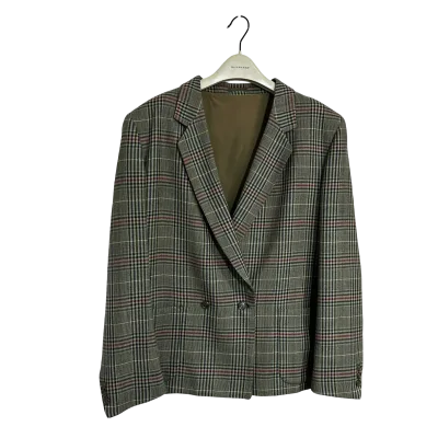 Prue Wool Double Breasted Glen Check Blazer
